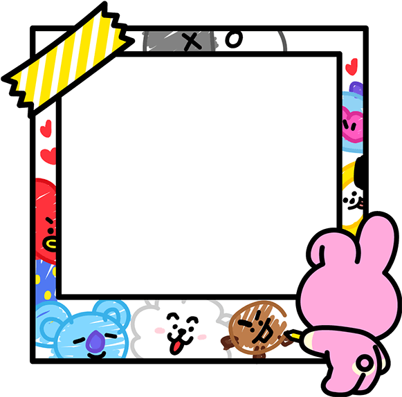 Download Bt21 Bts Sticker Cute Kook Love Pink Line Camera Frame Png Full Size Png Image Pngkit