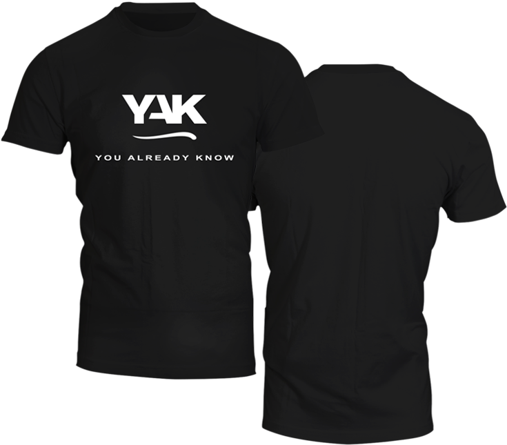 Yak Stylish Short Sleeve T Shirt 3 Black Front Back - Black Tshirt Front Back (1038x924), Png Download