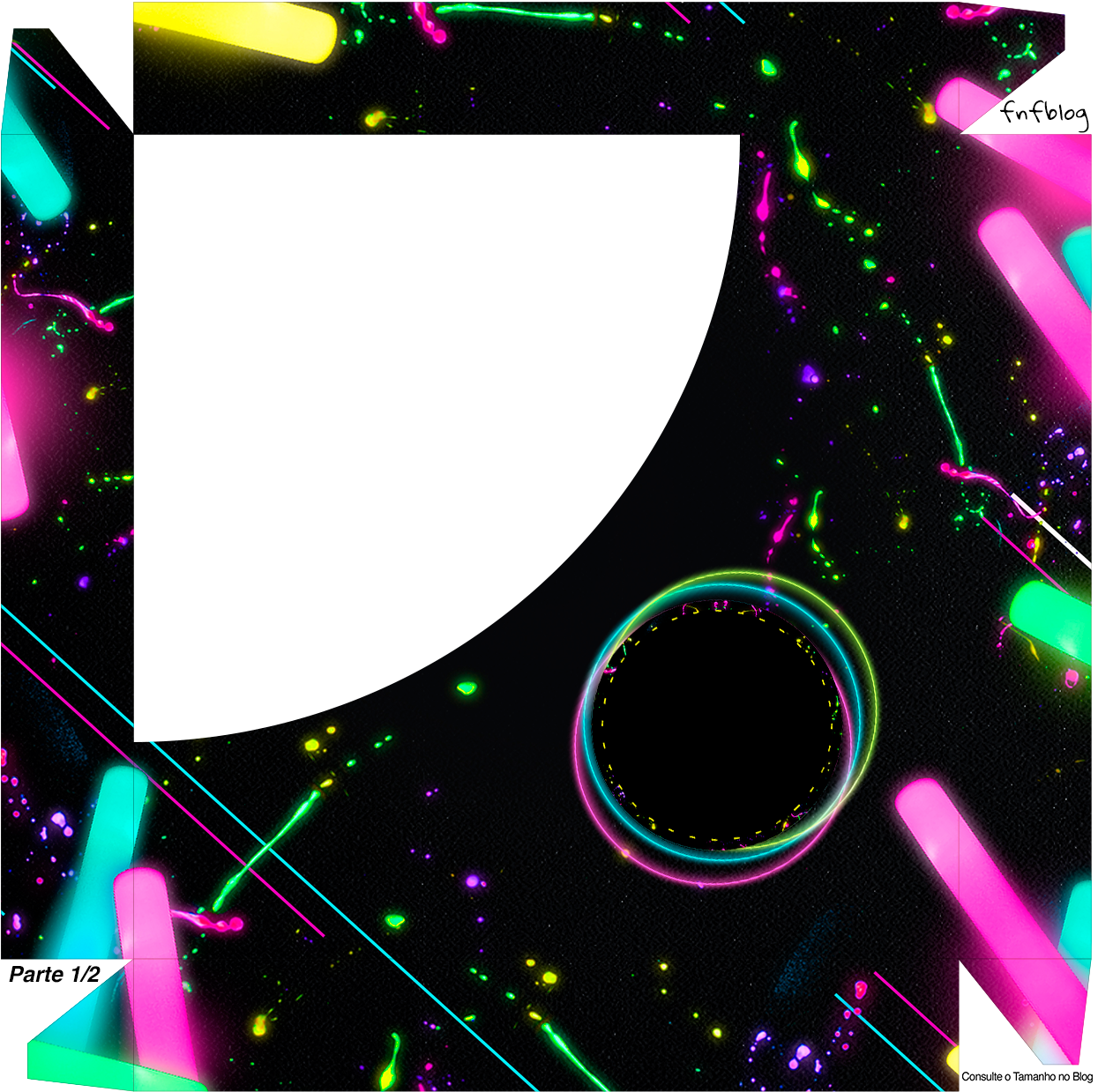 Veja O Que Temos Para Caixa Bombom Festa Neon - Etiqueta Neon (1245x1239), Png Download