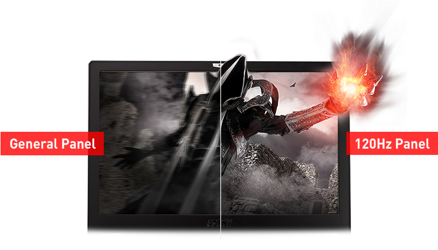 120hz 3ms Gaming Display - Msi Ge73 Raider Rgb (1024x494), Png Download