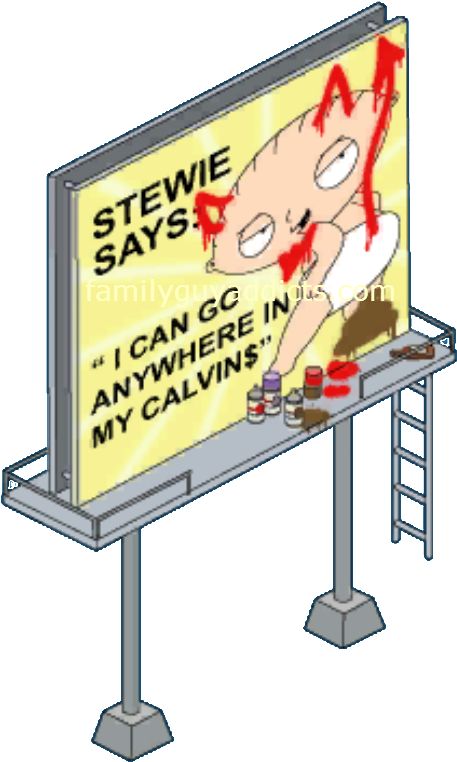 Defaced Stewie Billboard - Billboard (475x774), Png Download