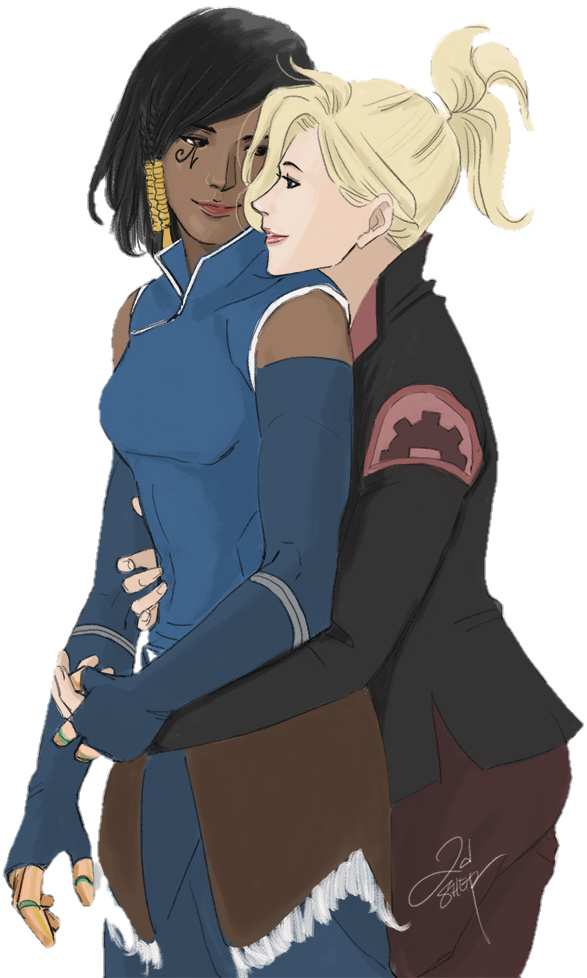 Korrasami Korra Asami Avatar Yuri Anime, Legend Of - Overwatch Korra (587x978), Png Download