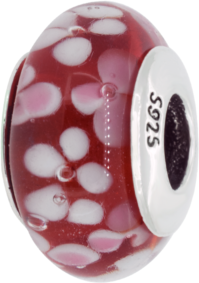 Candy Silver Flores Rosas - Bead (675x900), Png Download