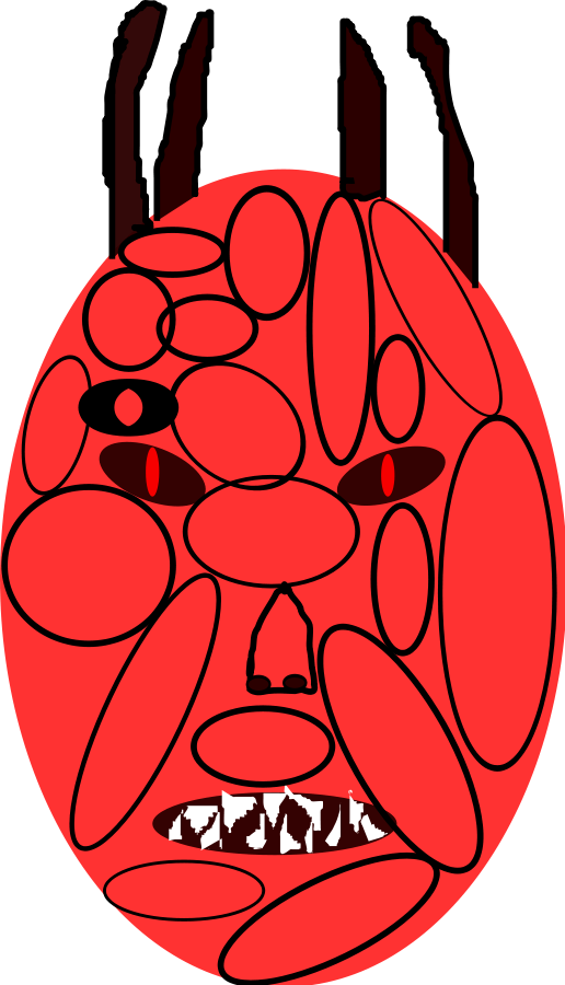 This Free Clipart Png Design Of Demon Head Clipart - Clip Art (516x900), Png Download