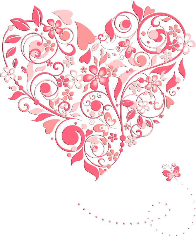 0 1056e9 58844137 Orig - Hearts Flowers No Background (670x807), Png Download
