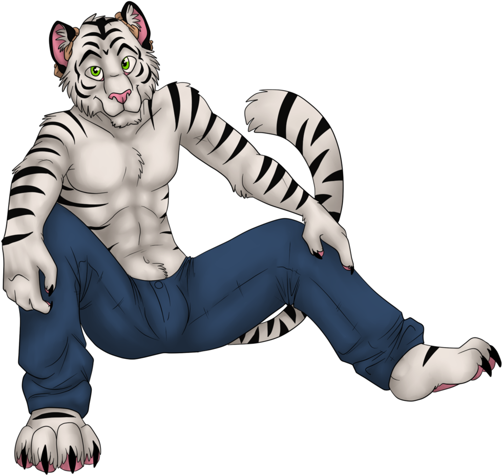Ultra Img - Male Anthro White Tiger (1024x986), Png Download