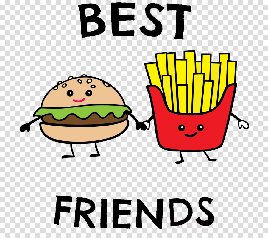 Download Best Friends French Fries Hamburger Clipart - Best Friends French Fries And Hamburger (900x800), Png Download