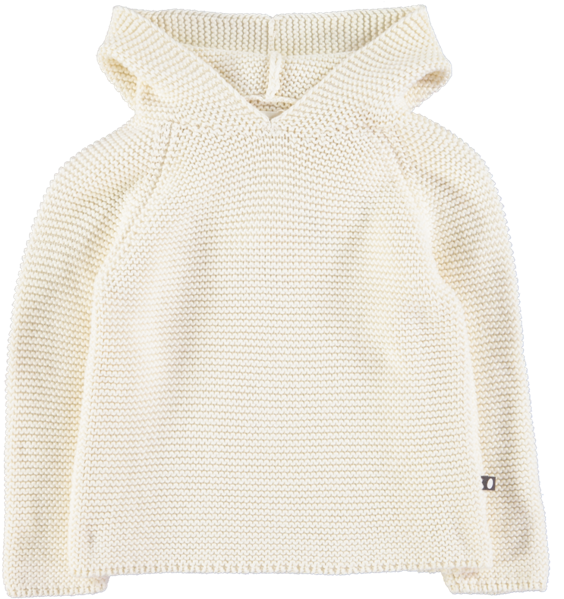 Knitted Floppy Cat Ears Hoodie Ivory And Grey - Hoodie (600x600), Png Download