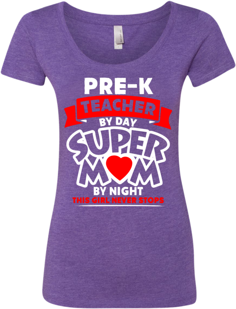 Pre-k Teacher By Day Super Mom By Night Level Ladies - Nurse By Day Super Mom By Night V-neck Tees (1024x1024), Png Download