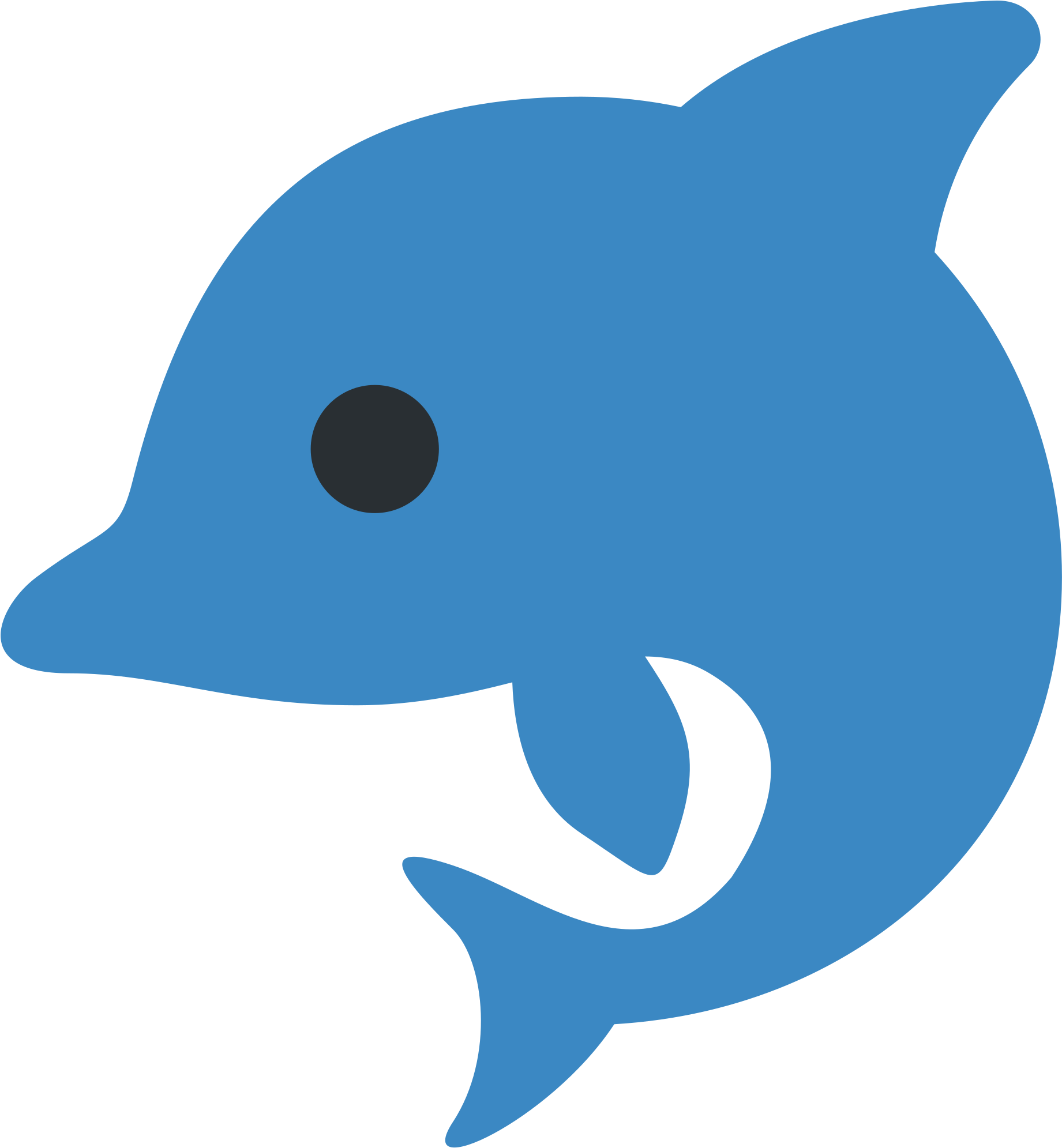 Open - Dolphin Emoji (2000x2000), Png Download