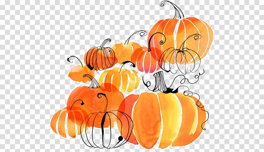 Watercolor Pumpkin Clipart Great Pumpkin Watercolor - Pumpkin Watercolor Paintings (900x520), Png Download