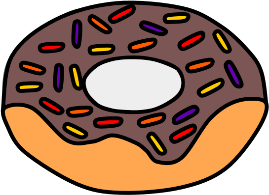 Donut, Chocolate Frosting, Rainbow Sprinkles - Doughnut (816x1056), Png Download
