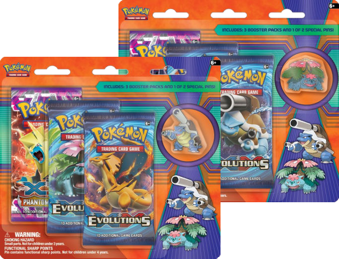 Pokemon Mega Venusuar And Mega Blastoise 3-pack Pin - Pokemon Tcg Mega Venusaur Pin Blister (681x520), Png Download