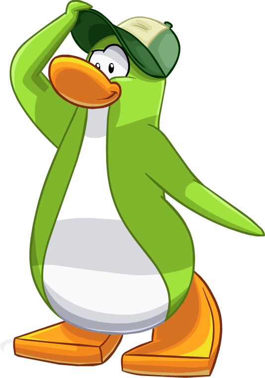 Lime Green New Design 2 - Club Penguin Lime Green Penguin (534x761), Png Download