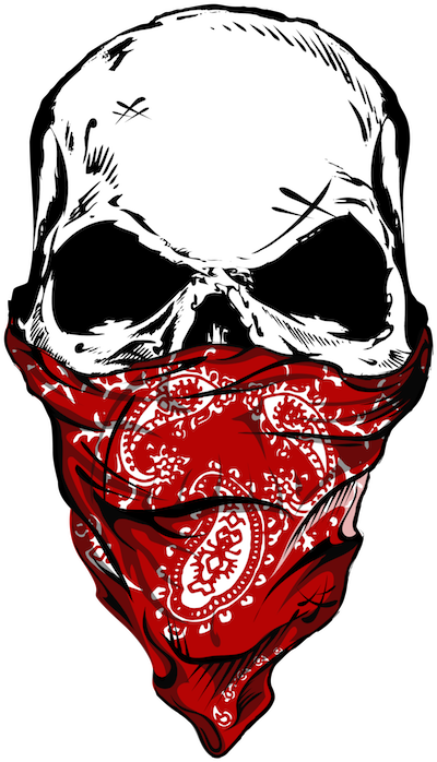 Skull With Bandana Drawing (691x807), Png Download