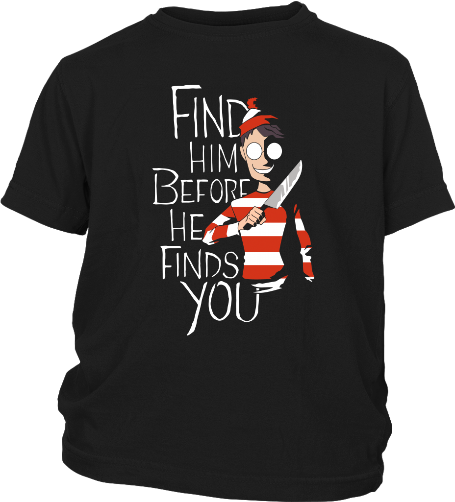 Find Him Before He Finds You Where's Waldo The Horror - Catallica Shirt (1024x1024), Png Download