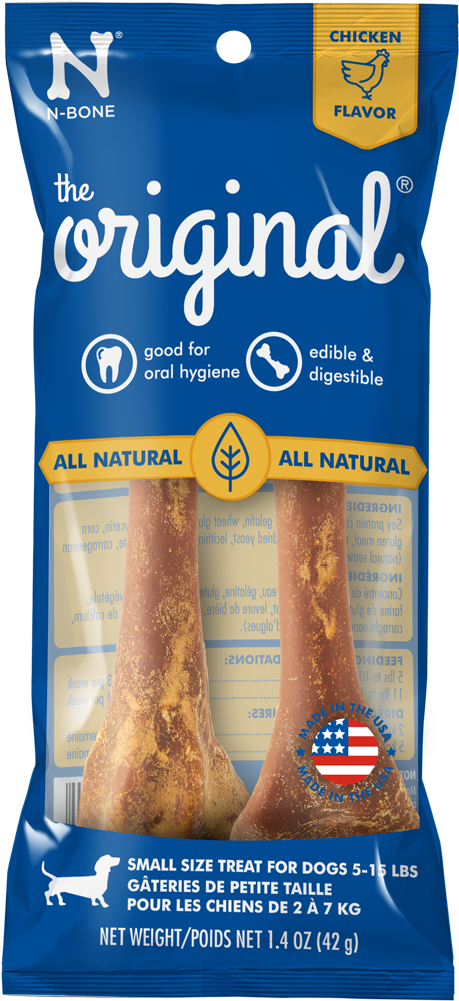 N-bone - Original - Chicken Flavor - 2 Pk - Small - N-bone The Original Chicken Dog Treat, Large- 1 Pack (1000x1000), Png Download