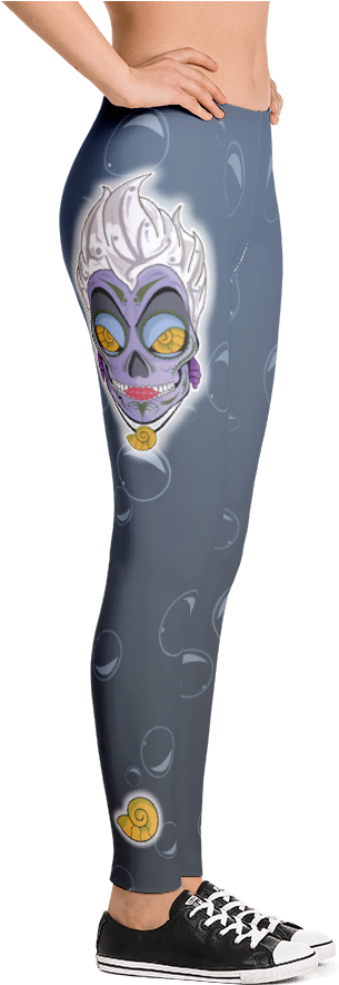 Ursula Sugar Skull Villain Leggings - Leggings (1000x1000), Png Download