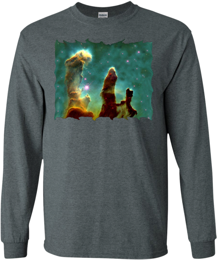Nasa Pillars Of Creation Eagle Nebula Ls Shirt/hoodie/sweatshirt - Shirt (1060x1060), Png Download