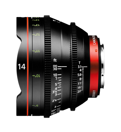 Canon Cn-e 14mm T3.1 L F Cinema Prime Lens (ef Mount) (800x450), Png Download