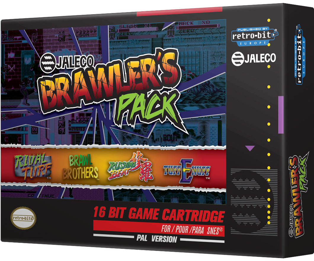 Retro-bit Jaleco Brawlers Pack Snes - Retro Bit Snes Jaleco Brawler's Pack Video Game Cartridge (1200x1112), Png Download