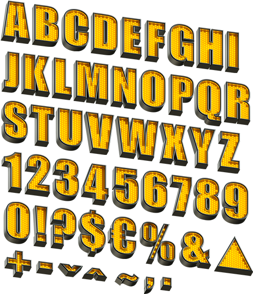 Yellowled Font Alphabet Letters - Letter (525x624), Png Download