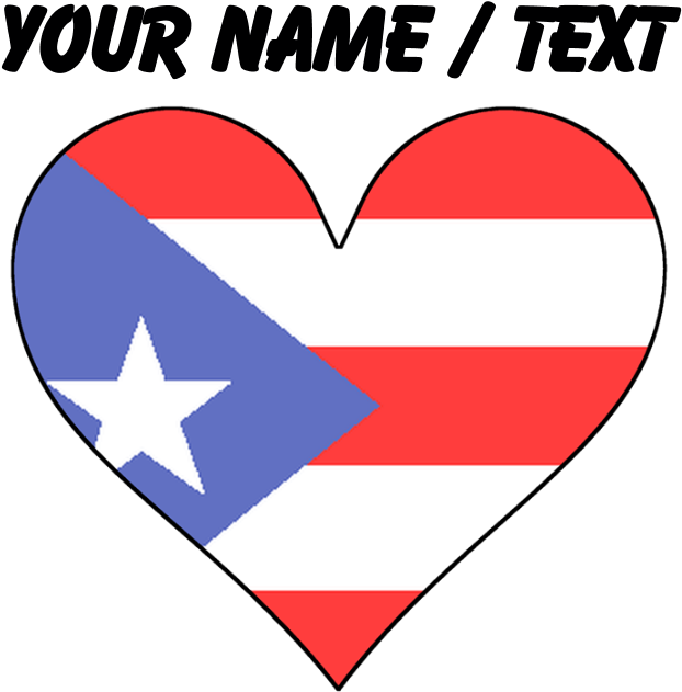 Custom Puerto Rico Flag Heart Drinking Glass - Lion With American Flag (700x700), Png Download