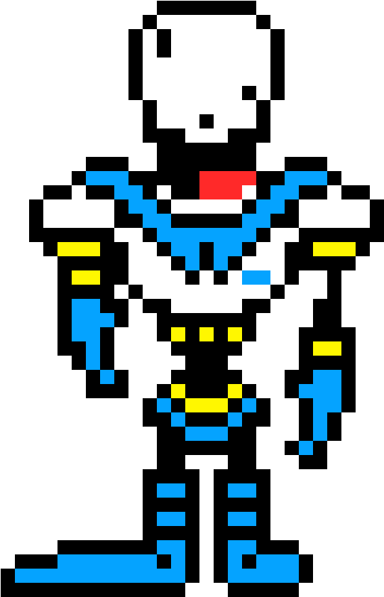 A Random Au Where Papyrus Is Temmie - Sans And Papyrus Pixel (780x920), Png Download