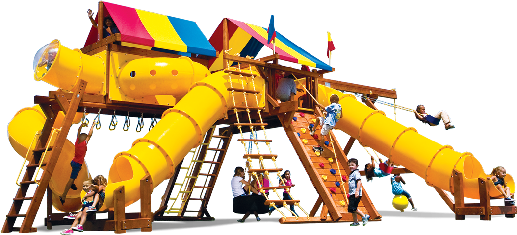 King Kong Castle Pkg V Supersized Tube City - Castle Swingset (1100x732), Png Download