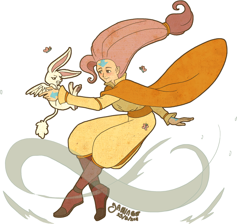 Aang, Air Nomad, Airbending, Angel Bunny, Artist - Avatar The Last Airbender Fanart Air Nomad (800x822), Png Download