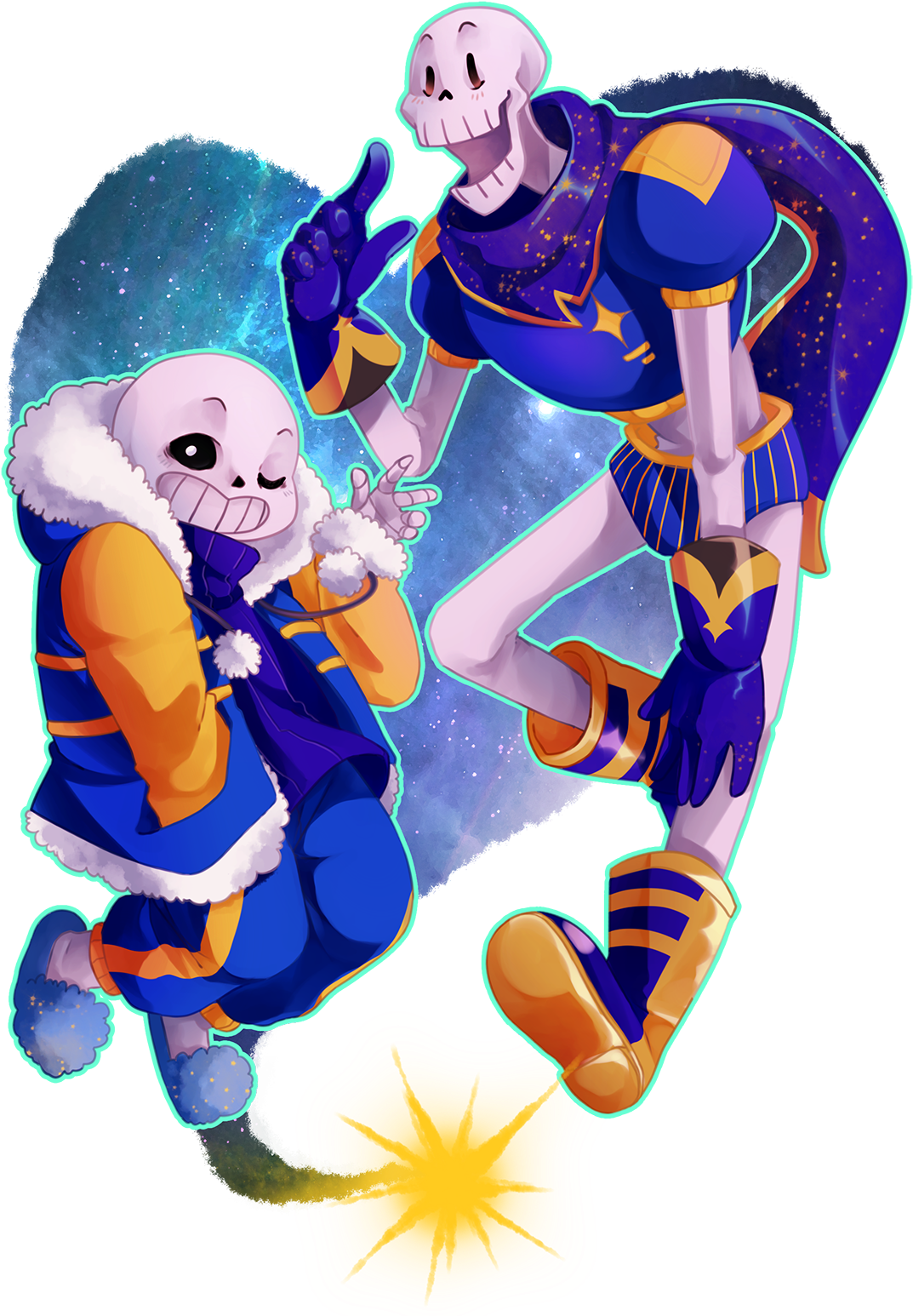 Sans And Papyrus - Outertale Sans And Papyrus (1127x1600), Png Download