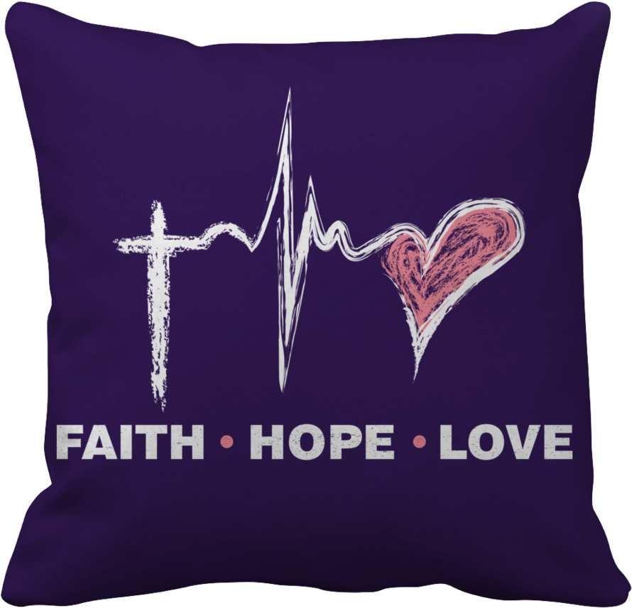 Faith Hope Love - Pillow (1024x1024), Png Download