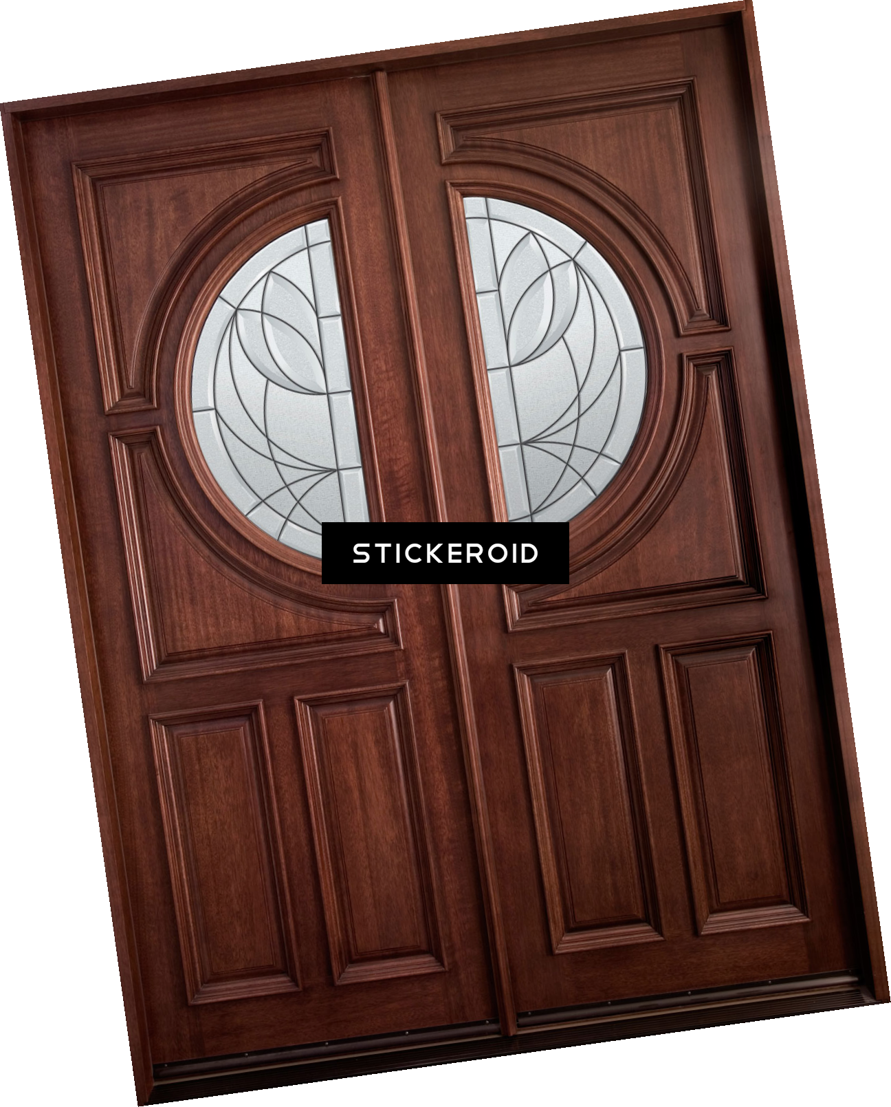 Wood Door - Double Entry Doors (1296x1609), Png Download