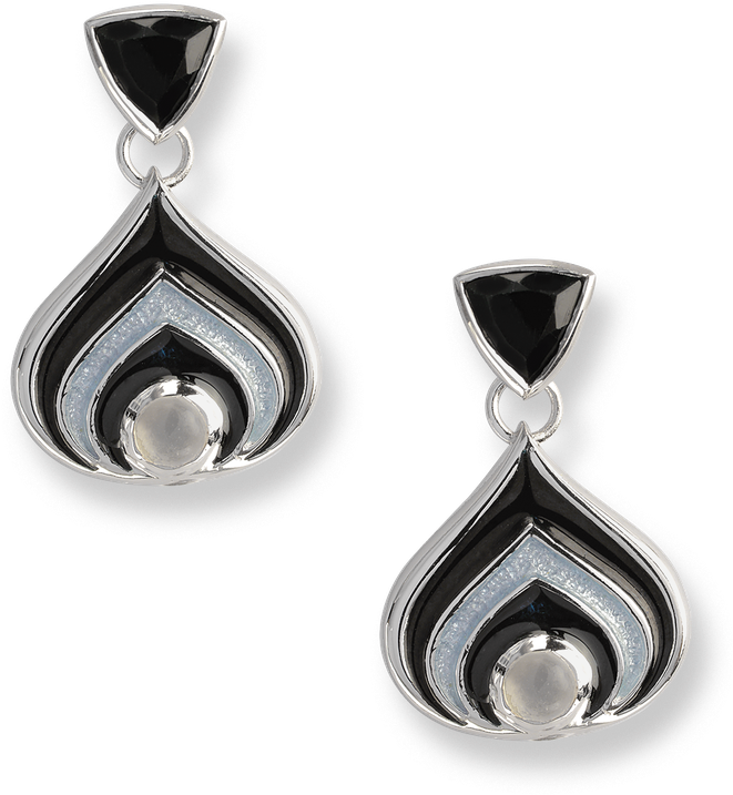 Nicole Barr Designs Sterling Silver Teardrop Stud Earrings-black - Black Teardrop Stud Earrings - Sterling Silver (800x800), Png Download