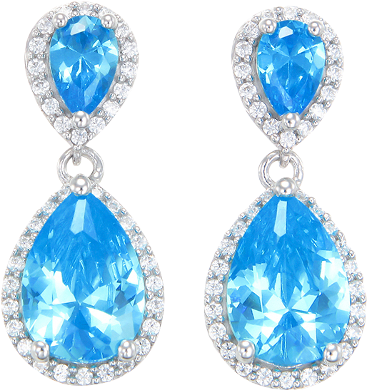 Glamorous Teardrop Blue Earrings - Earrings (750x750), Png Download