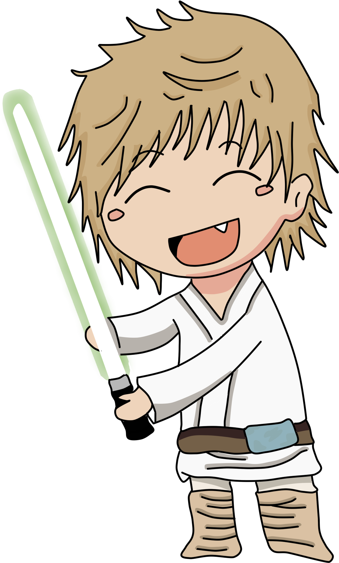 Displaying 17> Images For Luke Skywalker Drawing Clipart - Luke Skywalker Angry Birds Star Wars (1536x2048), Png Download