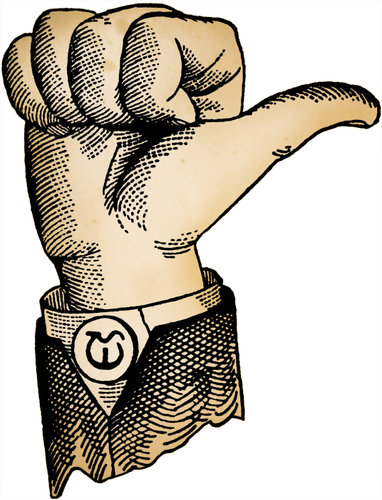 Download Tiff* File - Thumbs Up Vintage Drawing (536x700), Png Download