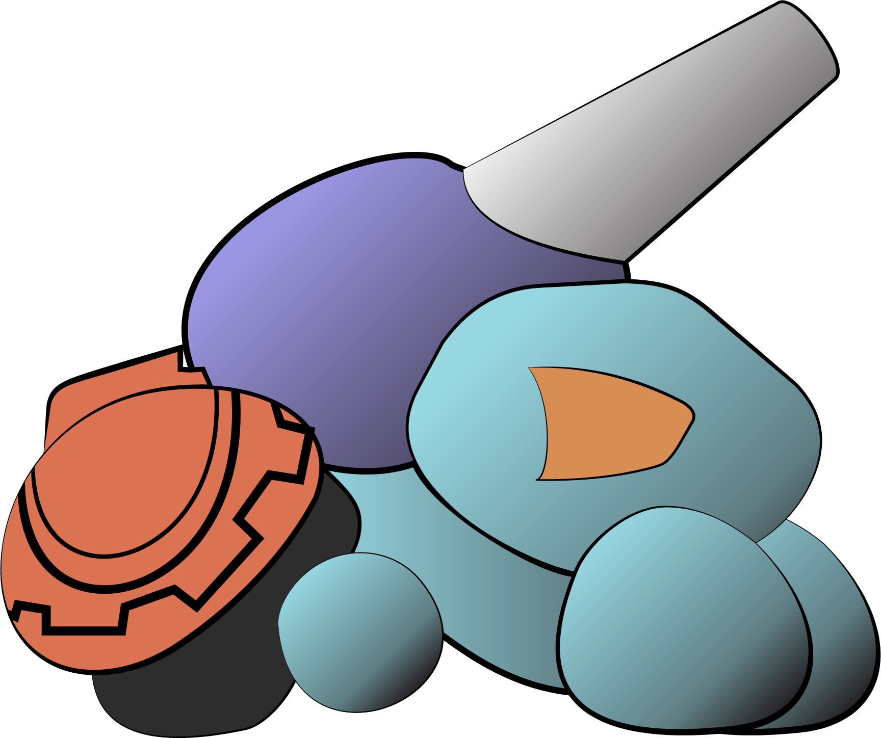 Hop Cannon 244 Kb - Digit (1728x1448), Png Download