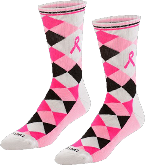 Lacrosse Grunge Crew Socks Breast Cancer Awareness - Sock (900x598), Png Download