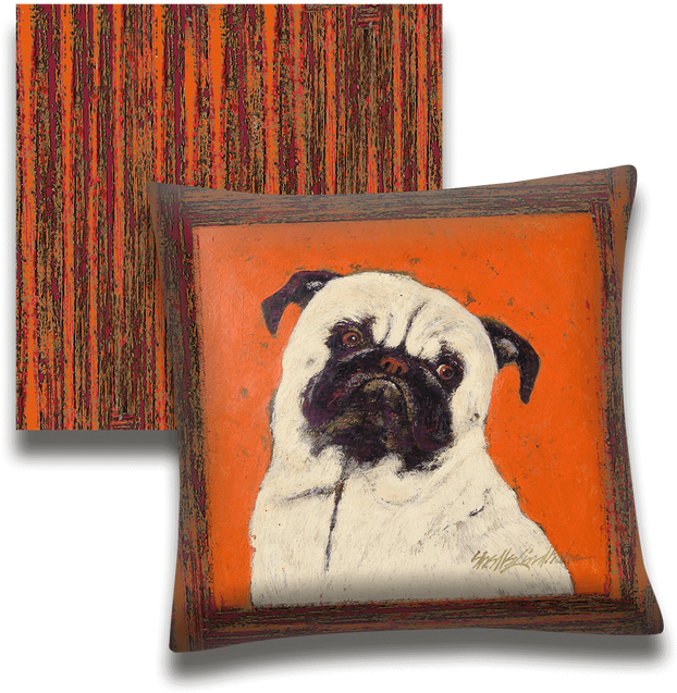 A Pug Pillow With Just A Hint Of Head Tilt Against - Pug (730x730), Png Download