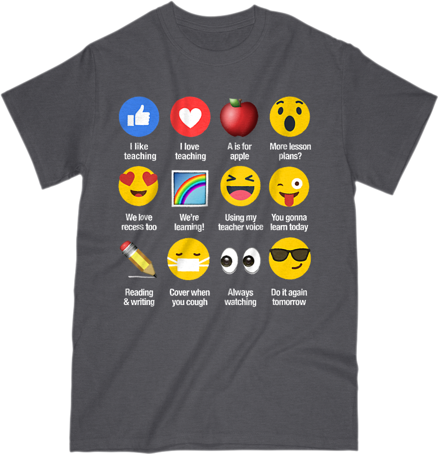 I Like Love Teaching Emoji Emoticon Sayings Graphic - T-shirt (1000x1000), Png Download