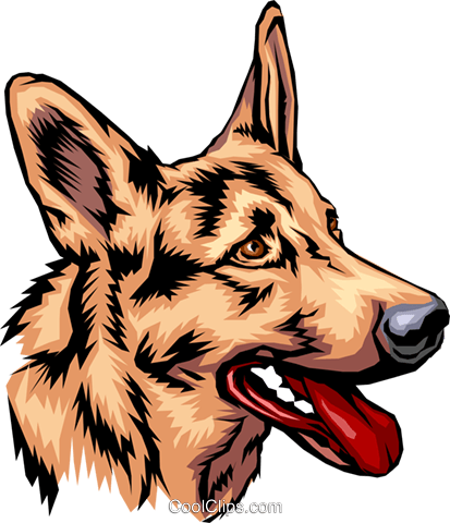 Jpg Stock German Shepherd Clipart Black White - German Shepherd Dog Vector (413x480), Png Download