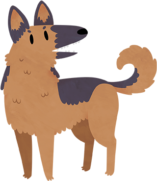 German Shepherd By Claire Stamper - German Shepherd Tumblr Png (600x600), Png Download