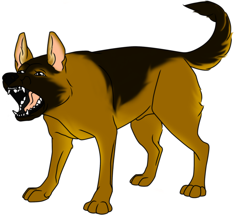 Snarling German Shepherd Clipart - German Shepherd Transparent Clipart (999x800), Png Download
