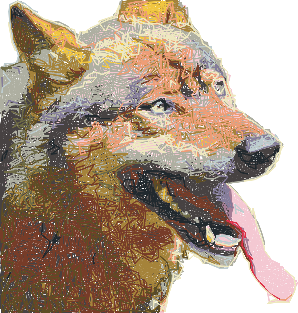 Doggy - Wolf Drooling (637x635), Png Download
