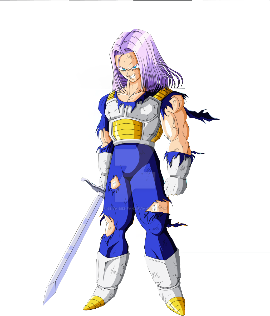 Trunks With His Sword And Long Hair - Vegeta (1024x1280), Png Download