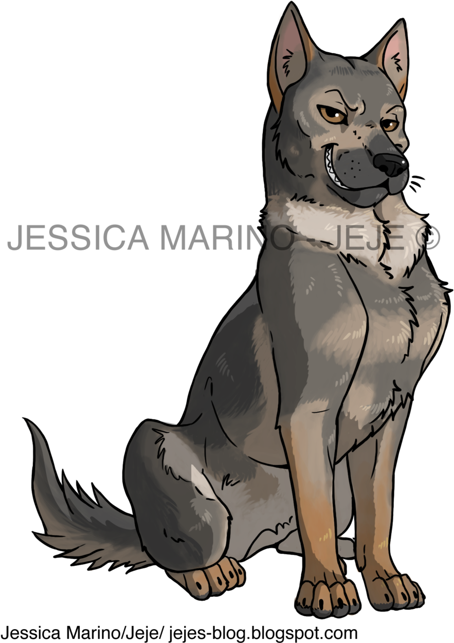 Anime German Shepherd - German Shepherd Anime Drawing (900x1371), Png Download