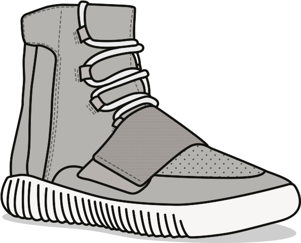 Clipart Library Download Grey Huge Freebie - Yeezy Clip Art (677x491), Png Download