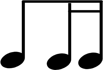 Small 1 Eighth Note And 2 Sixteenth Notesti Ti-ka - Sixteenth Note (420x312), Png Download