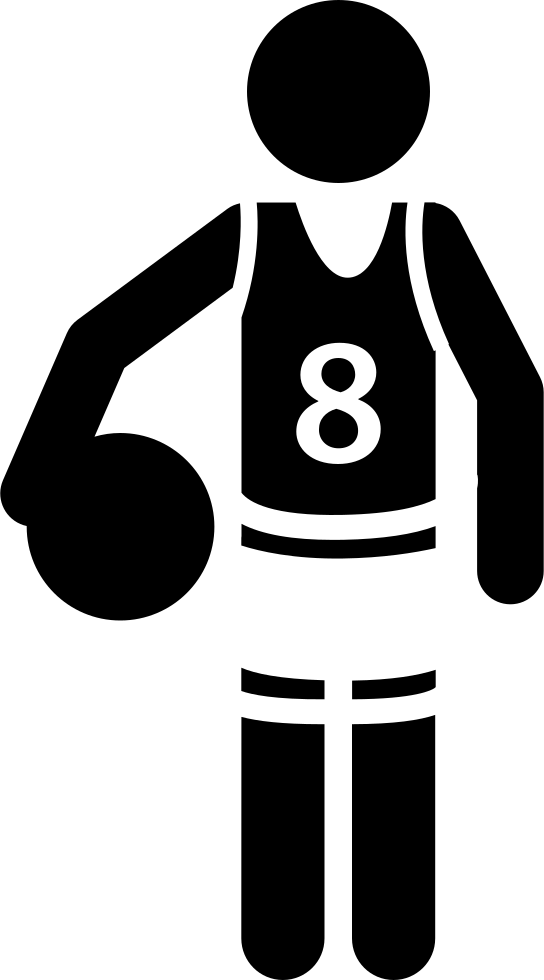 Basketball Player With The Ball Comments - Basketball Player Icon Png Black And White (544x980), Png Download